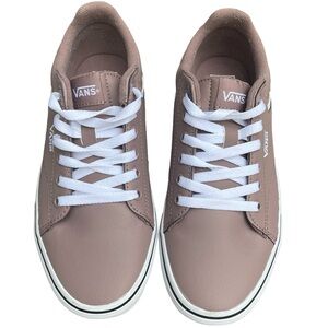 Women’s Vans Seldan Leather Shoes, Mauve with White Accents